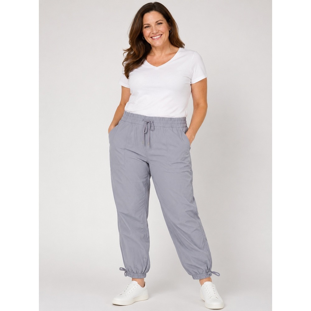 Lululemon Beyond the Studio Jogger Grey Pinstripe High Rise Pants Women Size 8